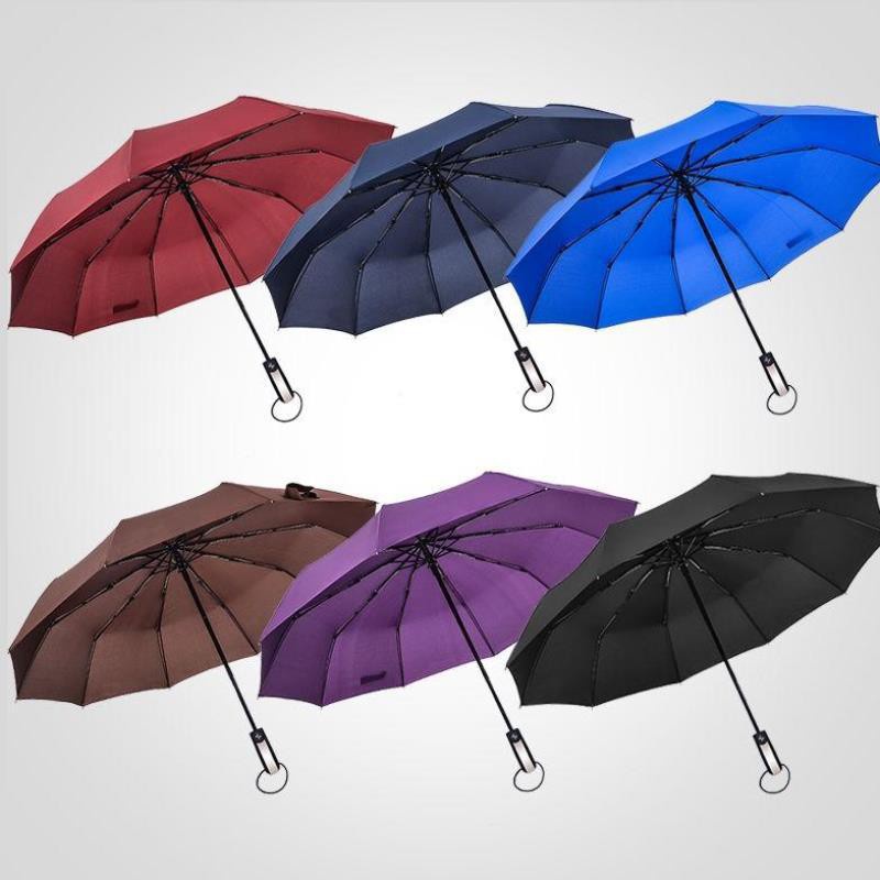 Ô Dù Che Mưa Nắng Gấp Gọn Chống Tia UV, Đẩy Tự Động 10 Nan Cứng Cáp Nhiều(cán cong) AMoc ntt95