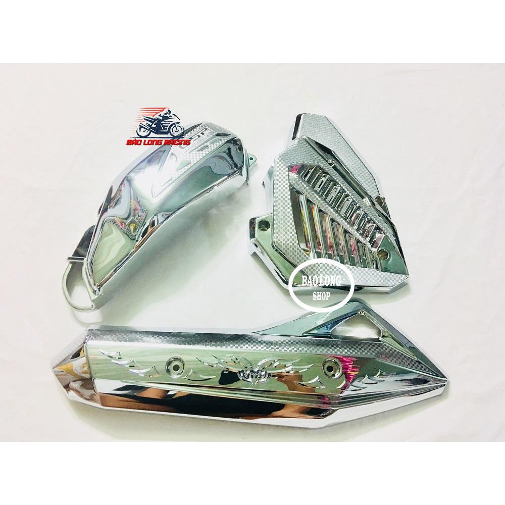Combo Bộ 3 món Ốp Pô,Pô E,Két nước dành cho xe Airblade đời 2016>>>2019