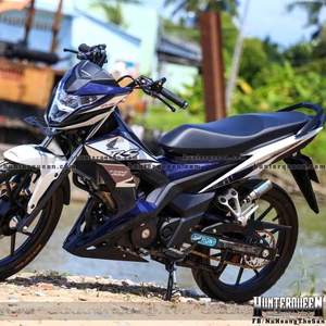 Tem rời cao cấp, RS Sonic dán xe trắng xanh. Decal chống nước, bền màu, công nghệ mới, kích thước chuẩn
