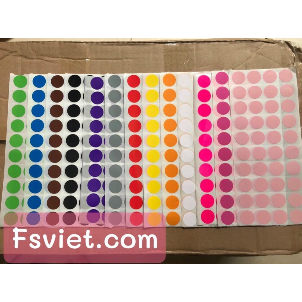 Sticker tròn nhiều màu kích thước đa dạng chỉ 2000đ/1 tờ | Shopee Việt Nam