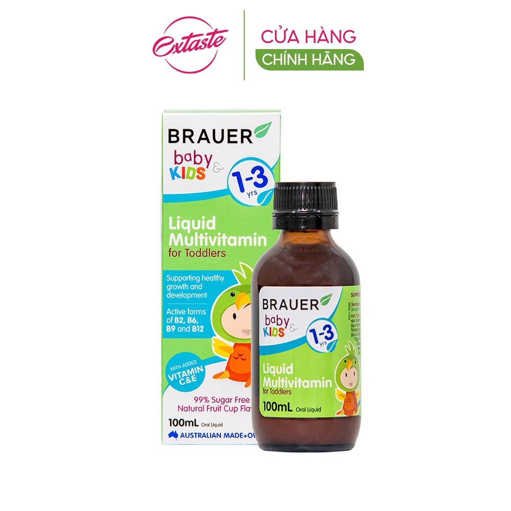 Siro bổ sung vitamin tổng hợp Brauer Liquid Multivitamin for Toddlers