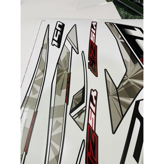 Tem Rời Dán Xe Exciter 150 Mẫu Y15ZR Đen Xám Trắng Cực Chất, Hàng 3 Lớp Chất Lượng Cao ,Team Decal