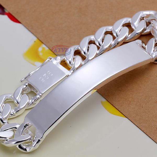 Trang Sức Thời Trang Mới Bạc 925 10MM Mặt Dây Xích Vòng Tay Cho Unisex Nam Nữ
