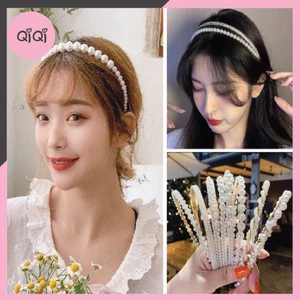 Băng đô đeo tóc đính ngọc trai giả Hàn Quốc hottrend sang trọng-Bờm cài tóc ngọc trai QiQiShop