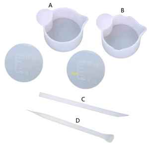 Cốc/ que khuấy bằng silicon trong suốt dùng đúc đồ trang sức diy
