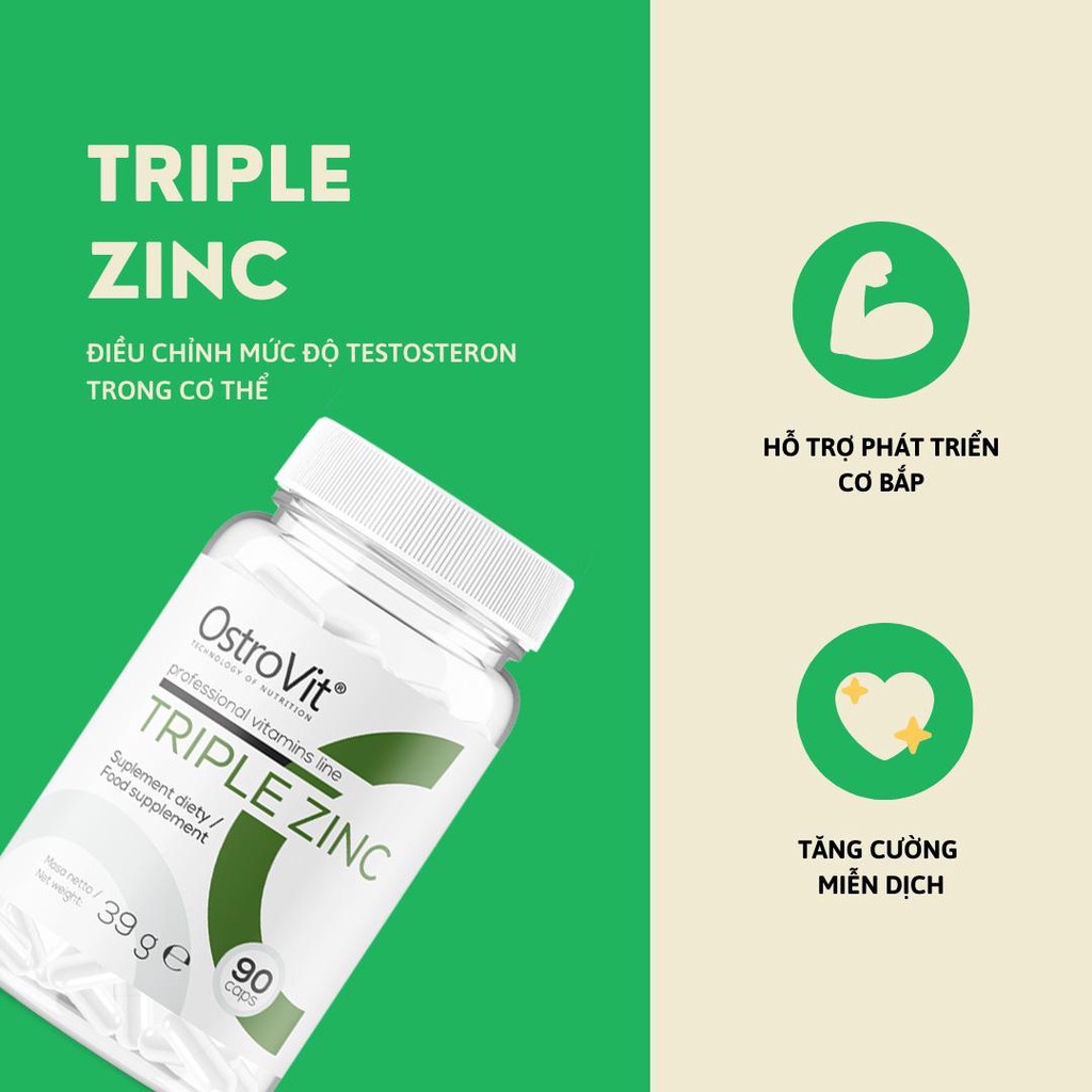 OSTROVIT TRIPLE ZINC, VIÊN UỐNG HỖ TRỢ SỨC KHỎE NAM GIỚI 90 VIÊN