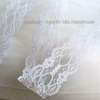 5m Ren trắng mỏng bản 25mm – ren cotton/ren chỉ trang trí handmade, may vá, decor vintage