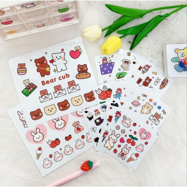 Thùng Rác Mini, Giỏ Đựng Rác Để Bàn Có Nắp Mini Tặng Kèm Sticker, Hình ...
