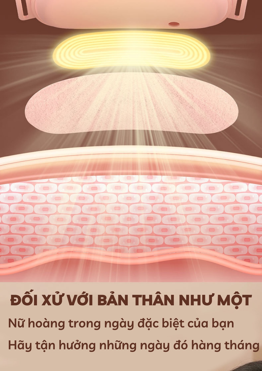 Mô tả Đai đeo massage chườm ấm giảm đau bụng kinh nguyệt HOKU làm ấm bụng tử cung cho phụ nữ quà tặng bạn nữ DSB01 - 5