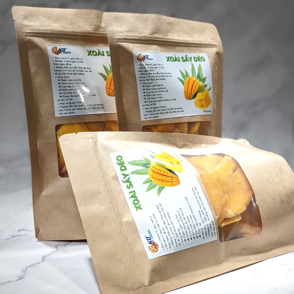 Xoài sấy dẻo KD Shop chua ngọt thơm ngon, hương vị màu sắc tự nhiên 500g/ bịch