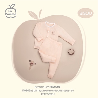 La pomme Bộ dài tay cúc giữa sơ sinh La Pomme  AW2022