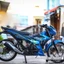 Tem rời cao cấp dán xe Satria xanh đen đơn giản. Không bay màu bong tróc