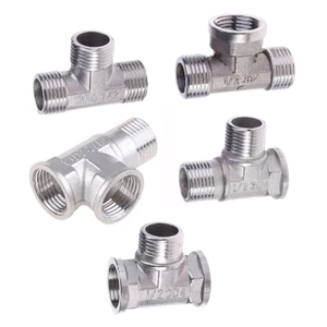 Đầu nối ống nước ba chiều kiểu chữ T G 1/2" ren bằng thép không gỉ