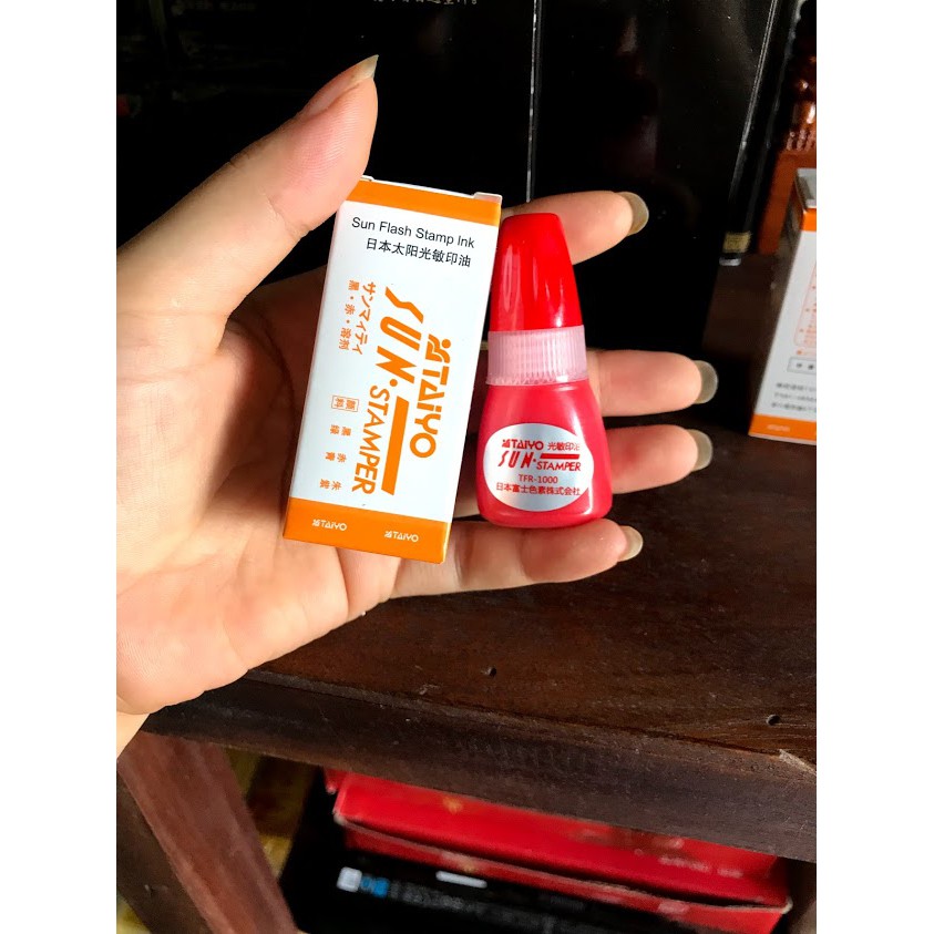MỰC THẨM THẤU MỰC DẤU FLASH ( CÓ MÀU ĐEN - ĐỎ - XANH ) DẤU THẨM THẤU TAIYO - MỰC DẤU CẢM QUANG miễn phí vận chuyển