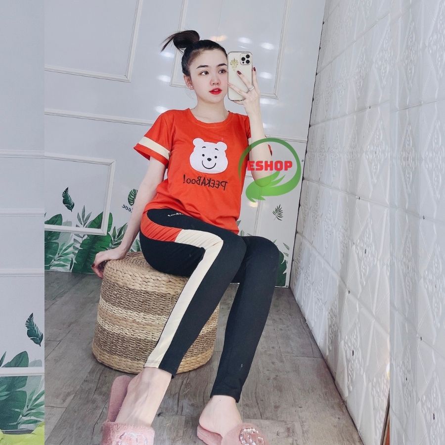 Đồ Bộ Nữ Bigsize 43-85kg Chất Thun Cotton Quần Dài Mặc Nhà Đi Chơi Thể Thao Trung Niên ESHOP DB07