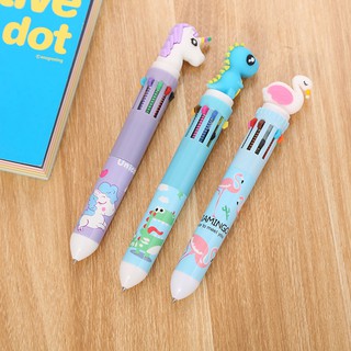 3 Bút Bấm 10 Màu Đầu Hình Động Vật Dễ Thương - Giá Sỉ Rẻ Nhất - Thỏ Hồng VPP