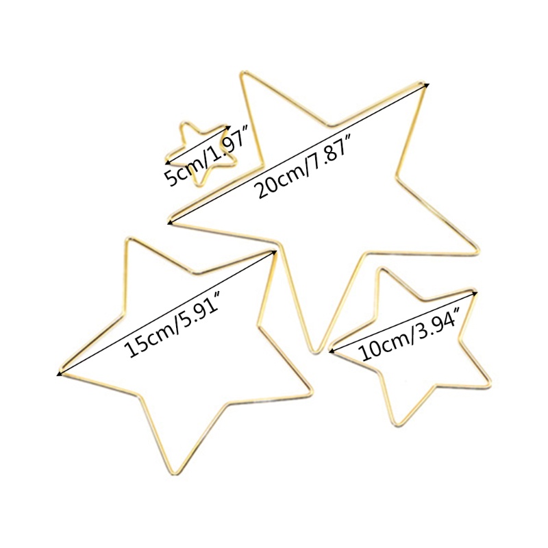 [SPT *] Vòng tròn hình ngôi sao 50-200mm Vòng tròn hình ngôi sao Macrame Star Hoop để làm Dreamcatcher thủ công Wal