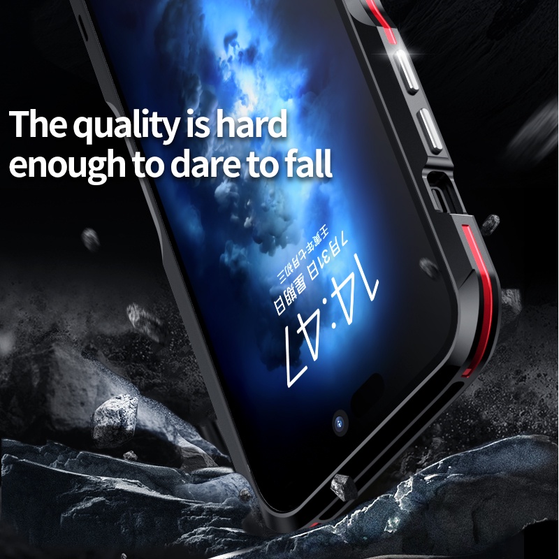 Ốp điện thoại khung kim loại chống sốc cho iPhone 17 Pro MAX 16 15 14 13 12 Pro Ốp lưng nhôm 3D Vỏ bảo vệ giáp chắc chắn