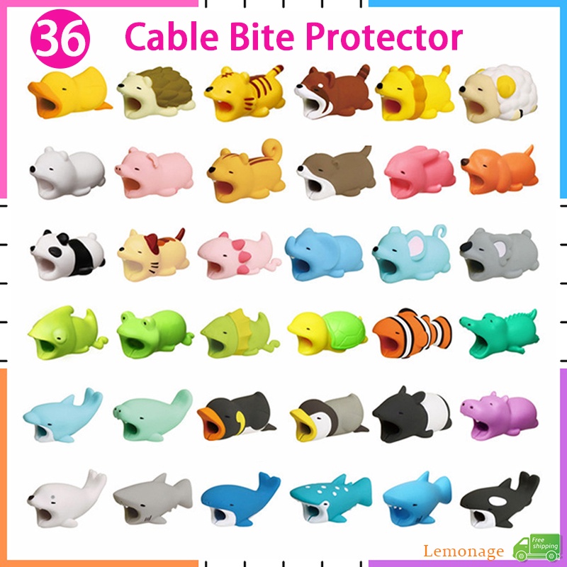 [Mua 5 Tặng 1] 1Pc Vỏ Cáp Động Vật Dễ Thương Dây Bảo Vệ Cuộn Dây Cáp Tương Thích Cho Điện Thoại Bộ Bảo Vệ Sạc Android