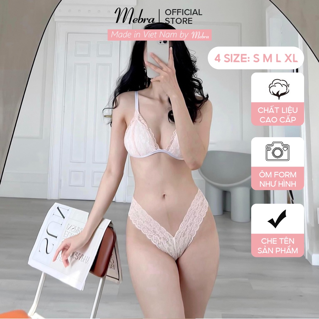 Áo bra ren không gọng đệm mỏng màu NUDE FLOWER thiết kế bởi thương hiệu Mebra A021