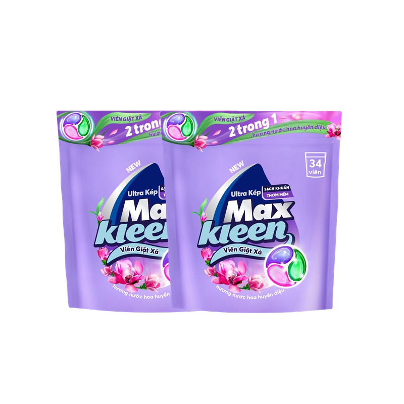 Ảnh Combo 2 Túi Viên Giặt Xả MaxKleen Hương Nước Hoa Huyền Diệu (34 Viên/Túi) 1
