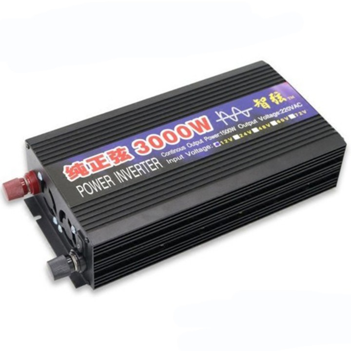 Bộ chuyển đổi điện 220v Sin chuẩn 3000W điện áp ổn định, quạt làm mát cảm biến nhiệt