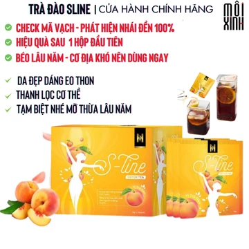 Trà Đào Sline Detox_Hỗ Trợ Giữ Dáng - Da Đẹp - Dáng Thon Trà Đào Giảm Cân S Line