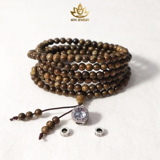 Vòng Tay Trầm Hương 216 Hạt 4mm Trầm Tốc Việt Mix Charm Bạc S925 Màu Đá Tùy Chọn - Mộc Trầm Hương MTH