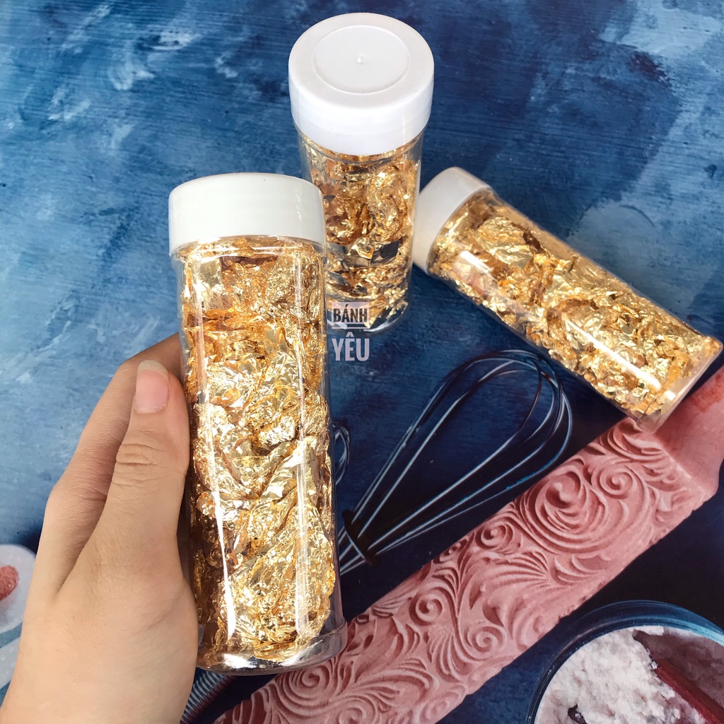 Vàng, Bạc Miếng Trang Trí Bánh Kẹo/Lá Vàng Trang Trí Bánh Kem - PLTC