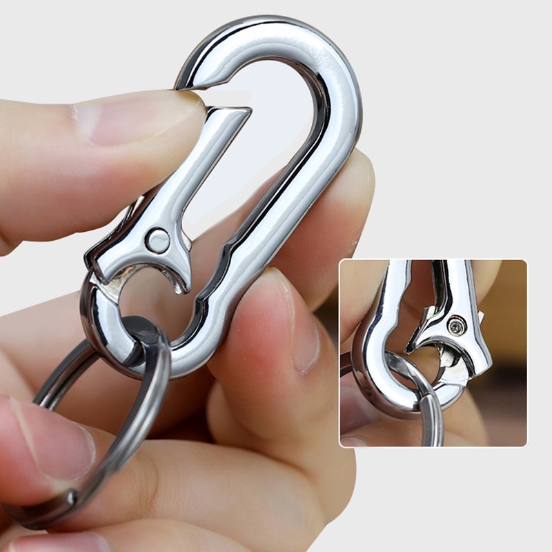 Móc Chìa Khóa Bằng Thép Không Gỉ Đơn Giản Chất Lượng Cao Chống Thất Lạc Trang Trí Xe Hơi