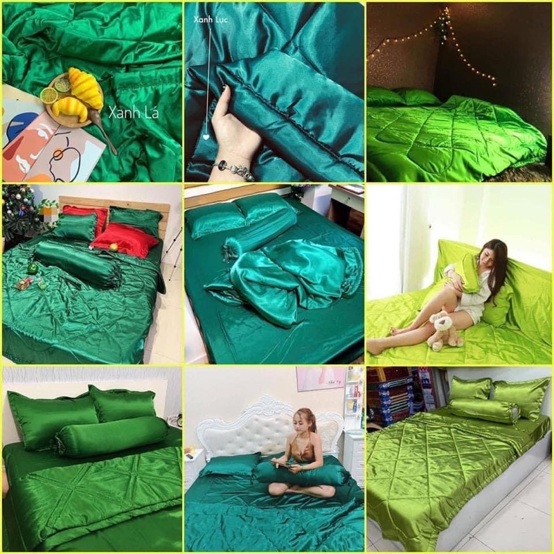 Bộ ga phi lụa hàng loại 1 - Nguyên bộ 4 món và 5 món giá tốt
