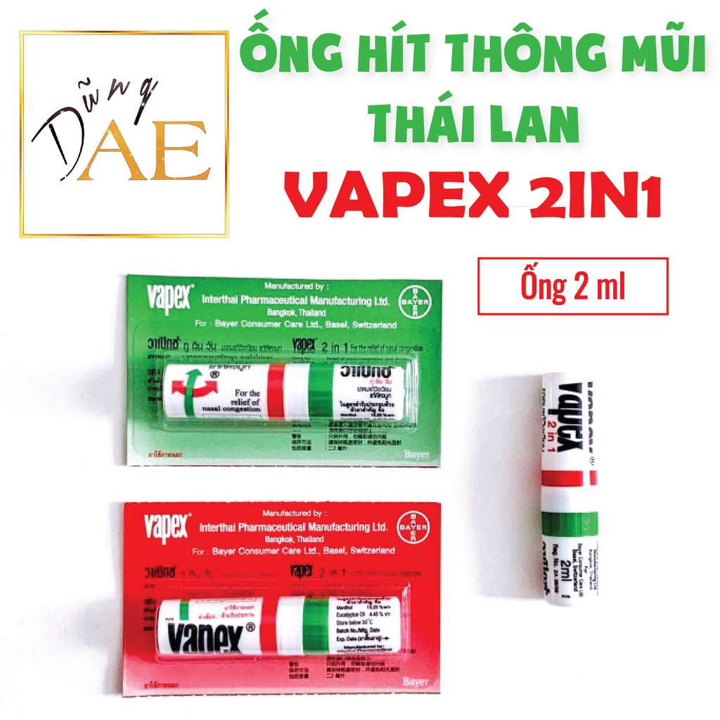 Ống Hít Thông Mũi Vapex 2in1 Thái Lan - Vapex 2 in 1 Inhaler 2mL ...