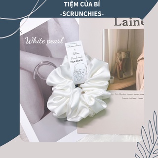 [Hàng thiết kế] Scrunchies dây cột tóc handmade size to siêu phồng vải lụa cao cấp hot trend dành cho bạn gái