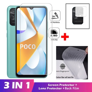 POCO C40 Kính Cường Lực 3 Trong 1 HD POCO C40 Bảo Vệ Màn Hình Cho Xiaomi POCO C40 POCO F4 F3 X4 X3 GT POCO X4 X3 M4 M3 Pro 5G 4G