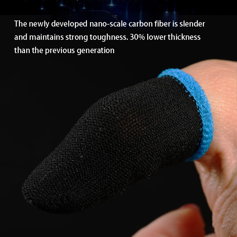 Tay áo ngón tay bằng sợi Carbon 18 chân cho trò chơi di động PUBG Tay áo bấm màn hình (16 chiếc)
