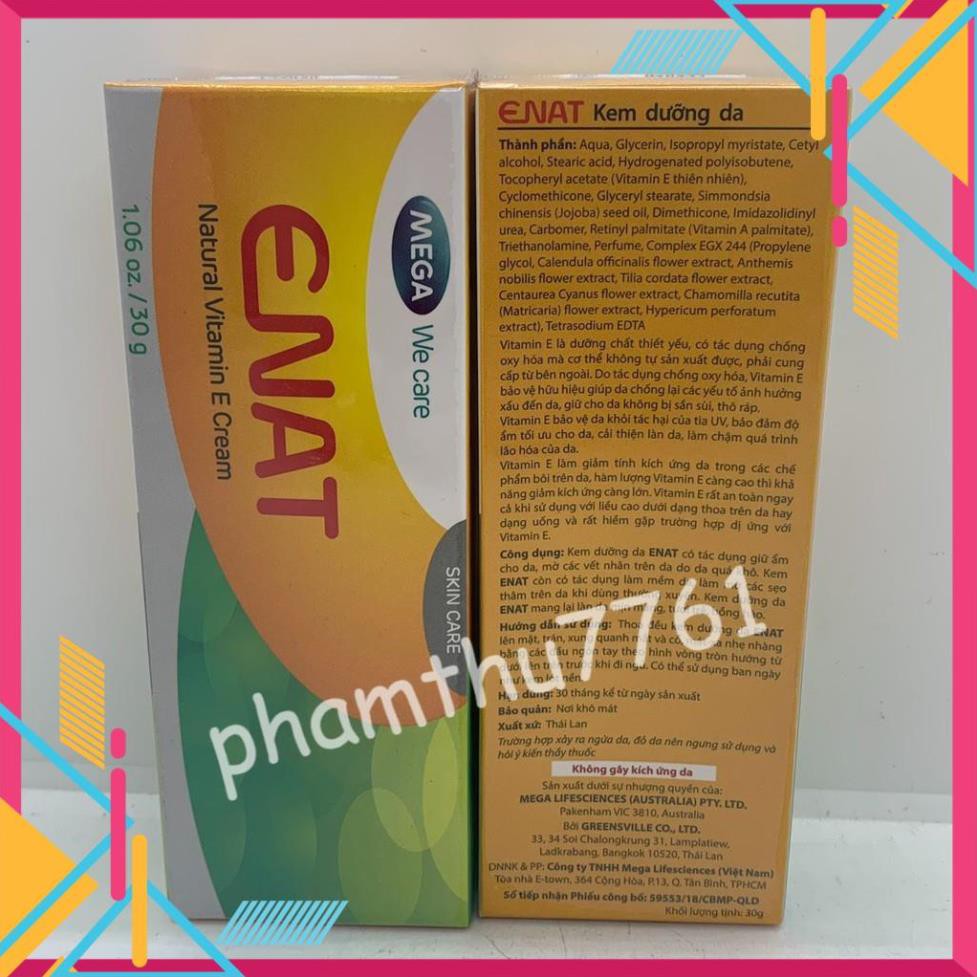 Enat Natural Vitamin E Cream Kem Dưỡng Ẩm (Tuýp 30 Gram) (một hộp) Shopee Việt Nam