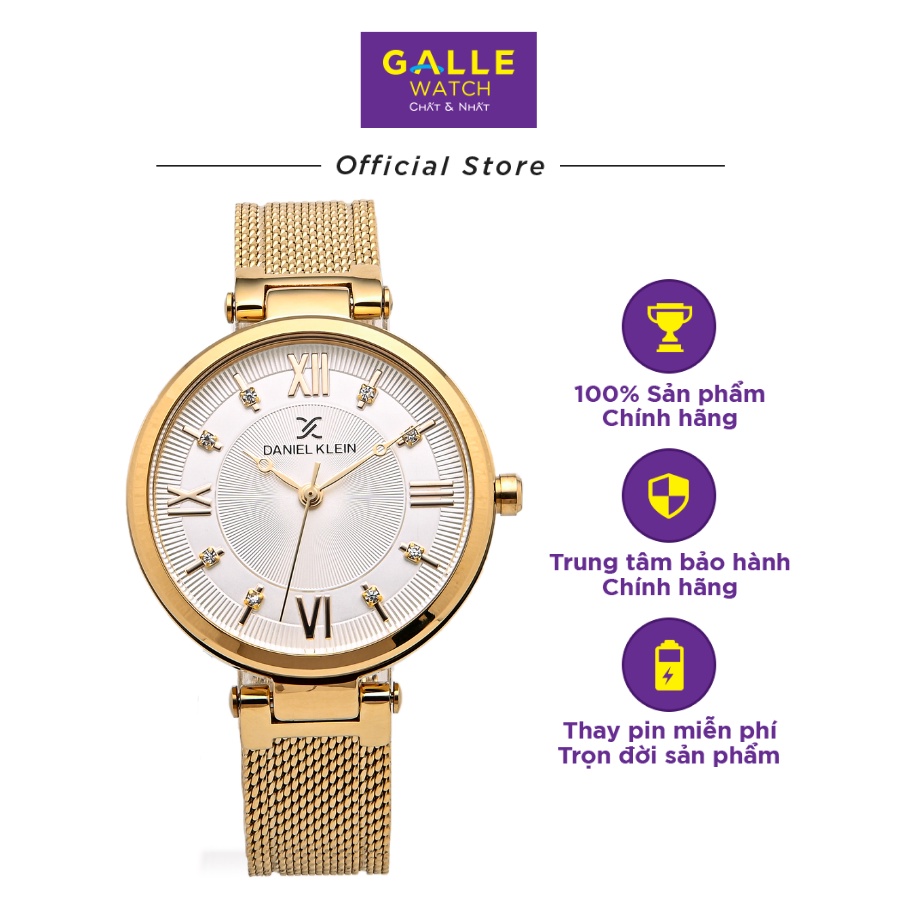Đồng hồ nữ dây thép lưới không gỉ chính hãng Daniel Klein DK
