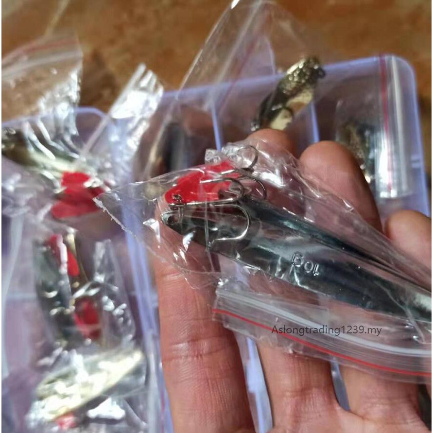 SHINOBASS 35 Cái / lô Muỗng Kim Loại Mồi Câu Cá 1.5g-12g Kích Thước Hỗn Hợp Treble Móc Mồi Cứng Bass Cá Hồi Mực Jig Phụ Kiện + Hộp
