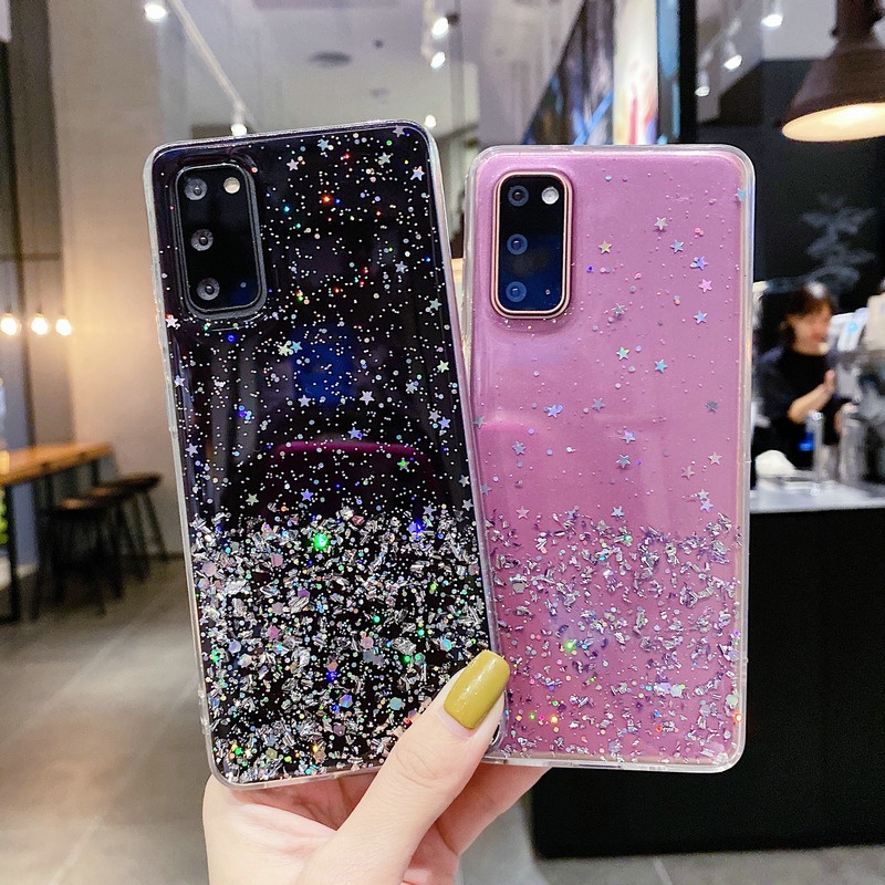 Ốp Điện Thoại TPU Dẻo Đính Ngôi Sao Lấp Lánh Cho Samsung Galaxy A50 A70 A30S A20S A10 A8 2018 J8 2018 A7 2018