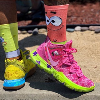Irving 5 SpongeBob SquarePants Bạch Tuộc Anh Trai Pie Daxing Năm Phối Màu Phù Hợp Với Tất Bóng Rổ Nam Nữ Giữa Cắt Hợp Thời Trang Tất Sinh Viên Hoạt Hình
