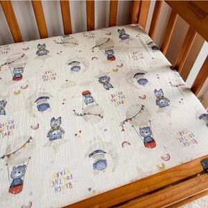 Drap/Ga Xô Muslin Chun Bọc Nệm, Đệm, Nôi, Cũi