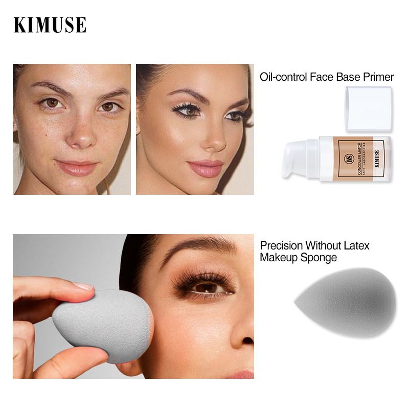Ảnh Kem che khuyết điểm KIMUSE chống nước lâu trôi kèm mút trang điểm 50g 2