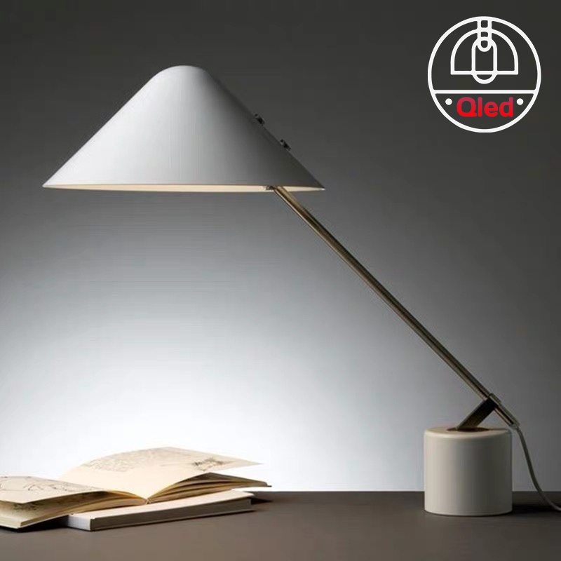 Đèn để bàn chao kim loại đế đá tự nhiên cao cấp [Bảo hành 12 tháng]
