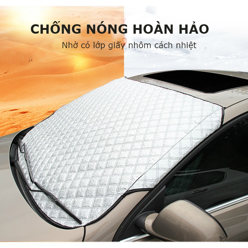 Bạt che nắng kính lái 3 lớp tráng bạc. Dày dặn cách nhiệt chống nóng hiệu quả