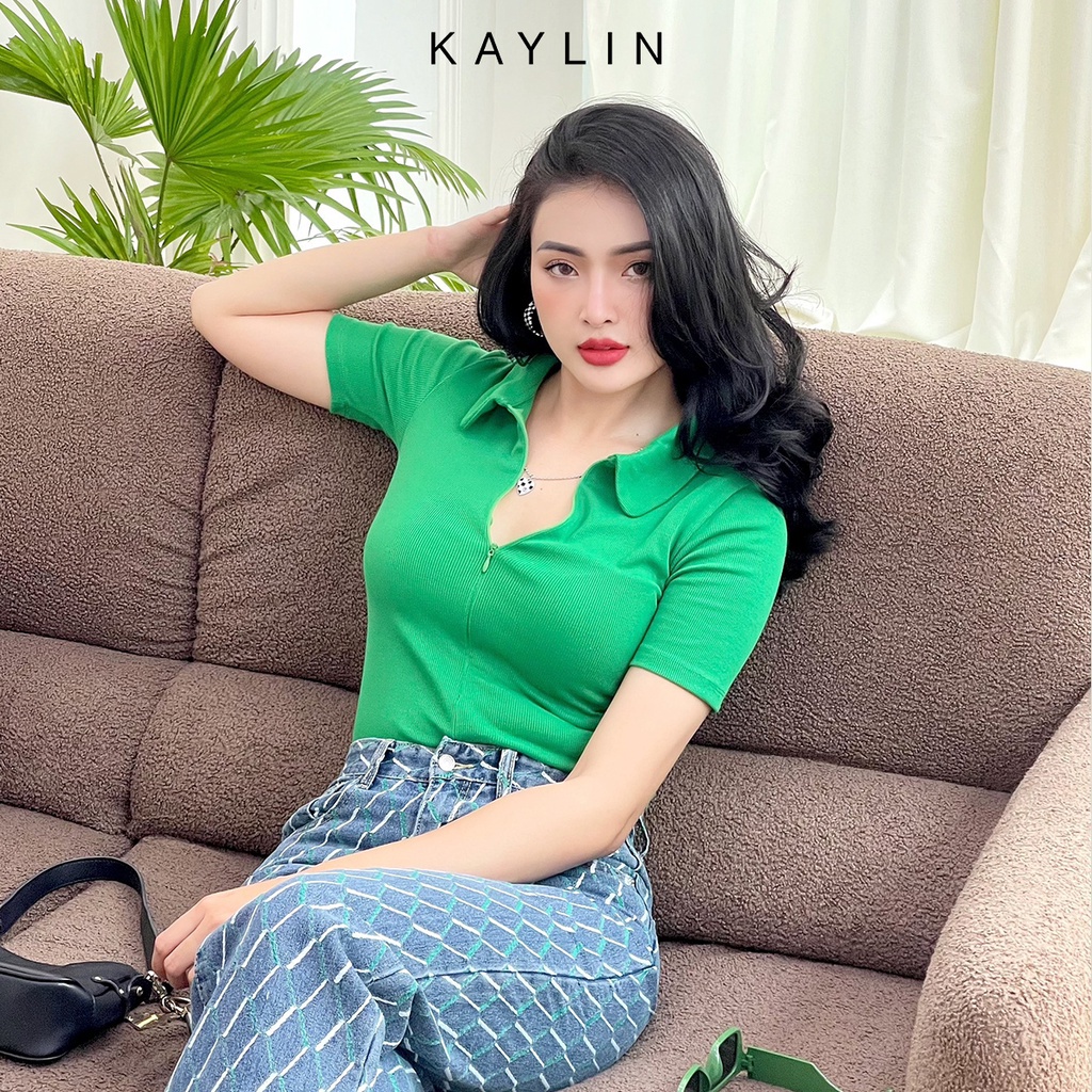 Ảnh Áo thun KAYLIN chất vải gân Freesize ôm body kiểu tay lỡ phong cách N1651 4