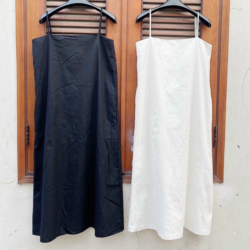 Đầm Hai Dây THYTHY DRESS form suông rộng basic chất vải linen ĐẦM MAXI
