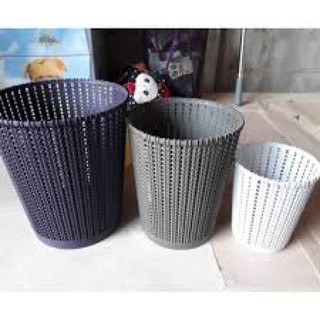 Sọt nhựa đan giả mây tròn Việt Nhật phong cách Hàn Quốc