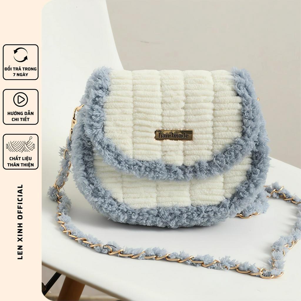 Túi len tự đan, túi đeo chéo Handmade dáng thuyền thời trang Hàn Quốc ...