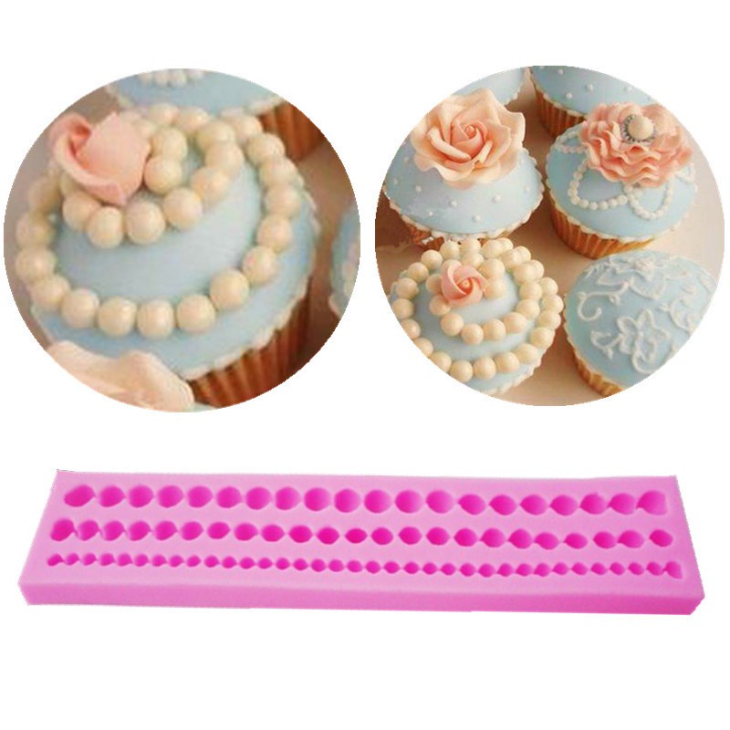 Khuôn Silicone Tạo Hình Làm Bánh Kẹo Hình Vòng cổ Ngọc Trai 3D
