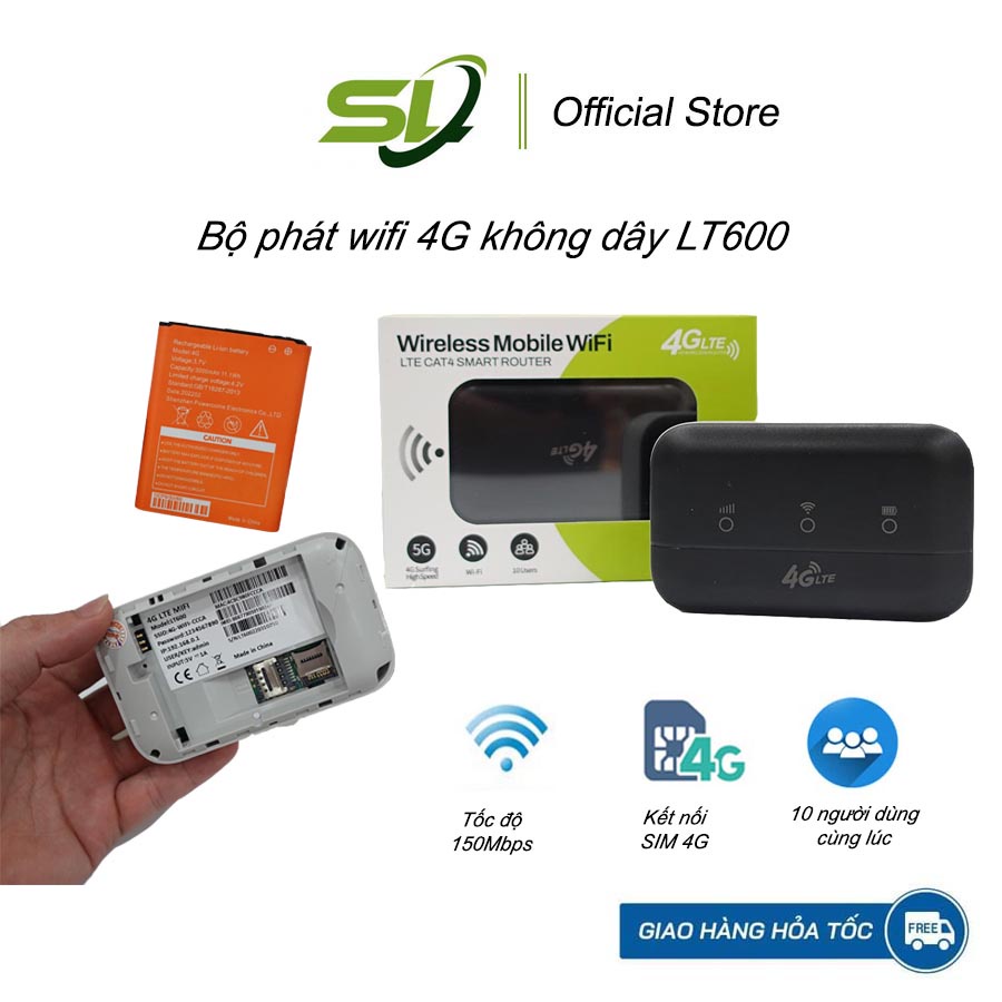 Bộ phát wifi từ sim 4G LT600 Tốc độ 150Mbps | Cục phát wifi cầm tay Pin ...
